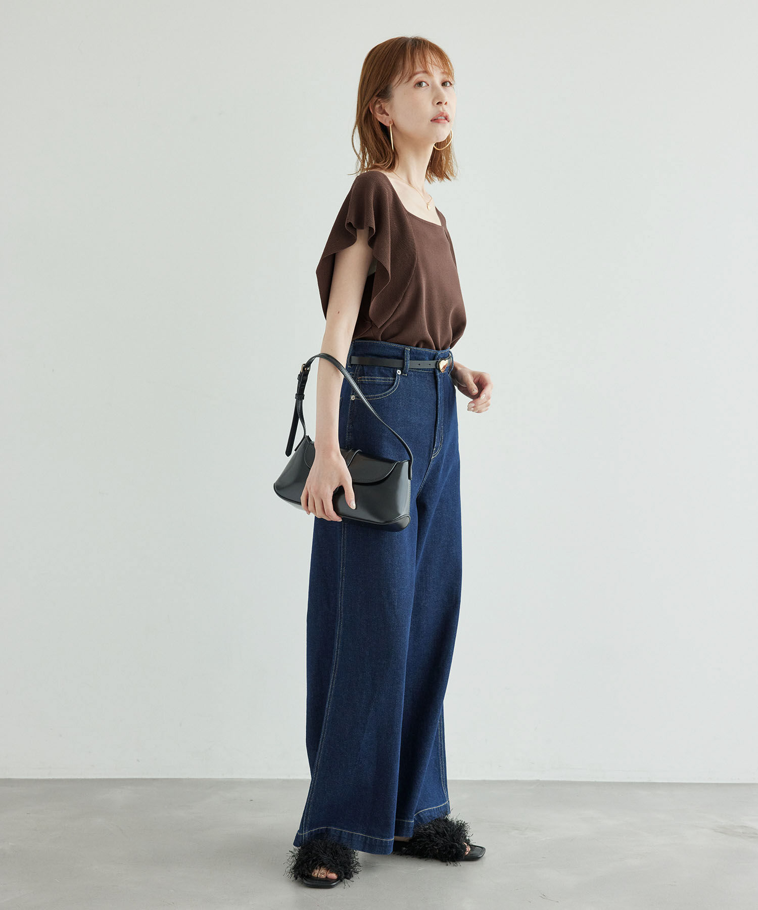 Rope&rsquo;Picnic「袖フレアニットトップス/UVカット・洗濯機OK・冷感」|ニット・セーター|