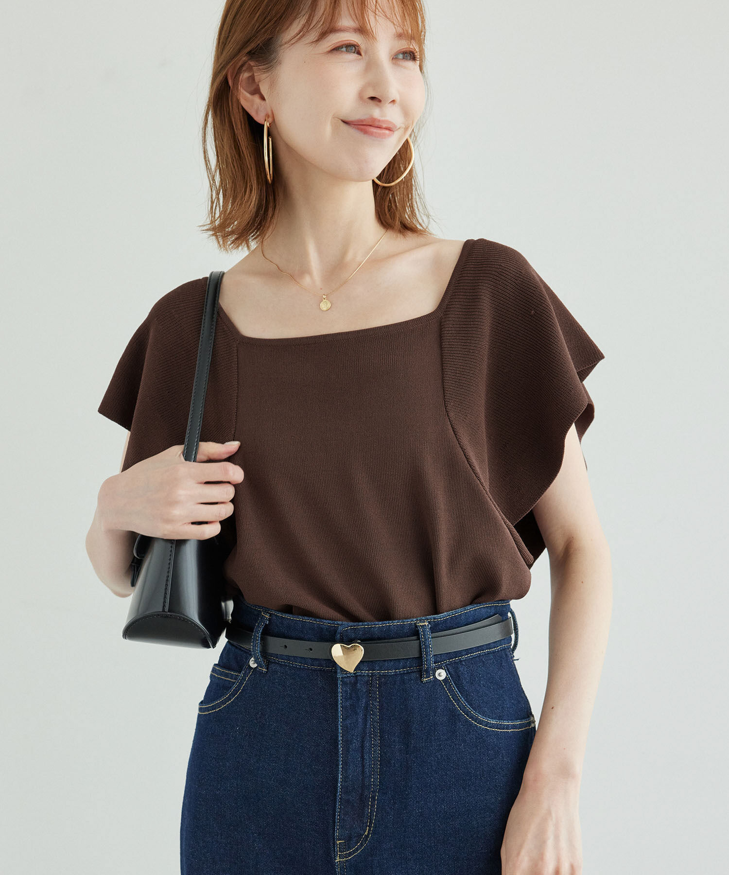 Rope&rsquo;Picnic「袖フレアニットトップス/UVカット・洗濯機OK・冷感」|ニット・セーター|