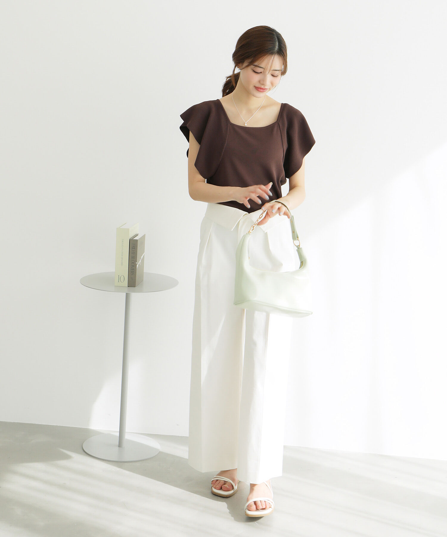 Rope&rsquo;Picnic「袖フレアニットトップス/UVカット・洗濯機OK・冷感」|ニット・セーター|