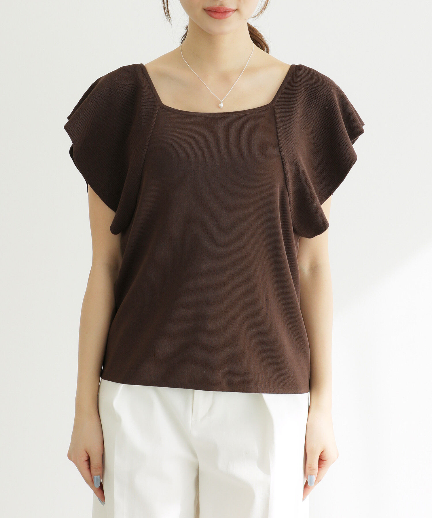 Rope&rsquo;Picnic「袖フレアニットトップス/UVカット・洗濯機OK・冷感」|ニット・セーター|