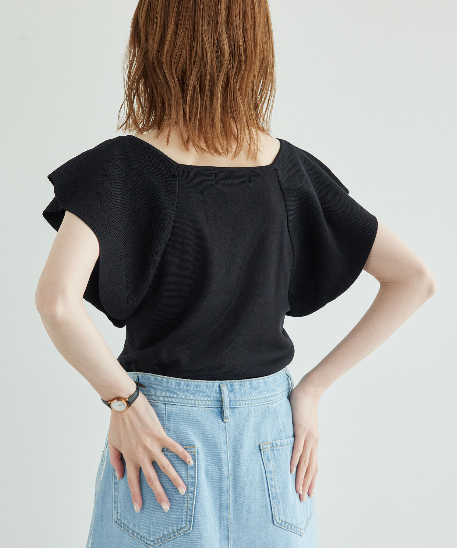 Rope&rsquo;Picnic「袖フレアニットトップス/UVカット・洗濯機OK・冷感」|ニット・セーター|