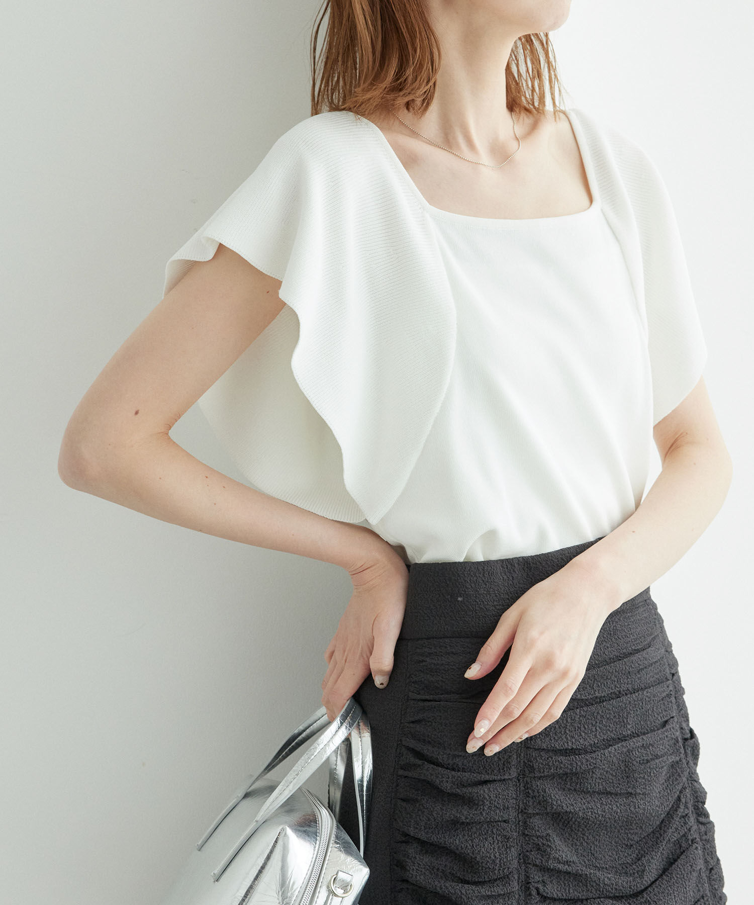 Rope&rsquo;Picnic「袖フレアニットトップス/UVカット・洗濯機OK・冷感」|ニット・セーター|