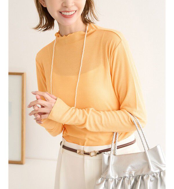Rope&rsquo;Picnic「シアーカットプチハイネックプルオーバー」|Tシャツ・カットソー|オレンジ系(71)