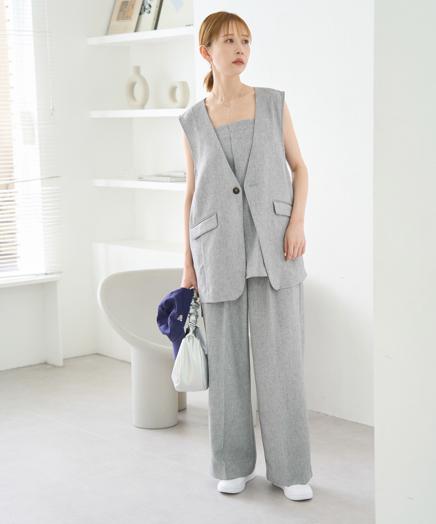 Rope&rsquo;Picnic「【ご好評につき新色追加決定！】リネン混シャンブレーパンツ/セットアップ対応・UVケア」|その他|