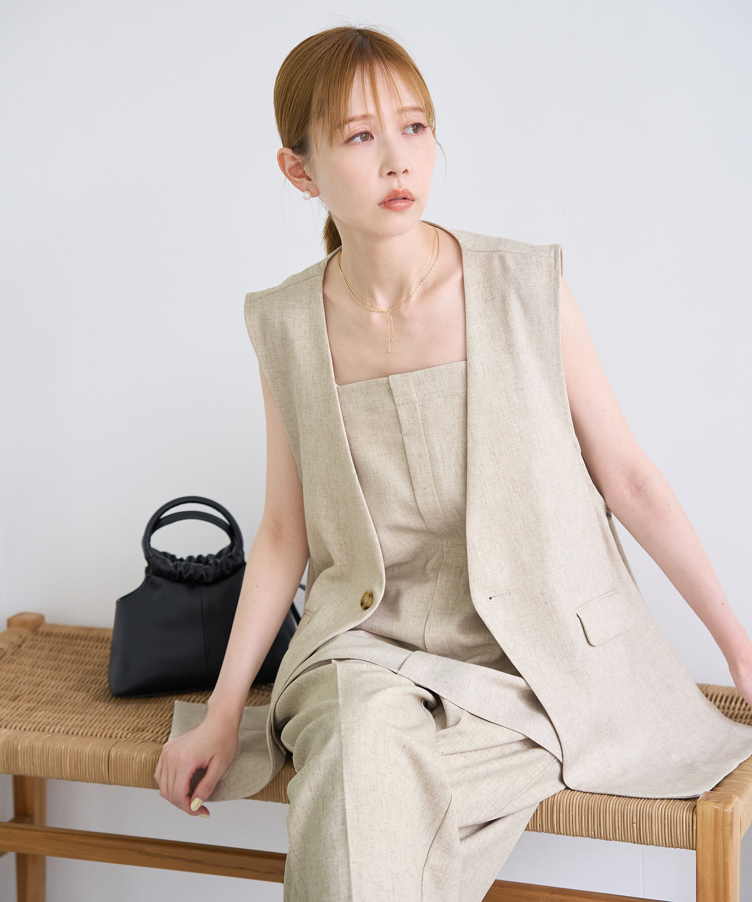 Rope&rsquo;Picnic「【ご好評につき新色追加決定！】リネン混シャンブレーパンツ/セットアップ対応・UVケア」|その他|