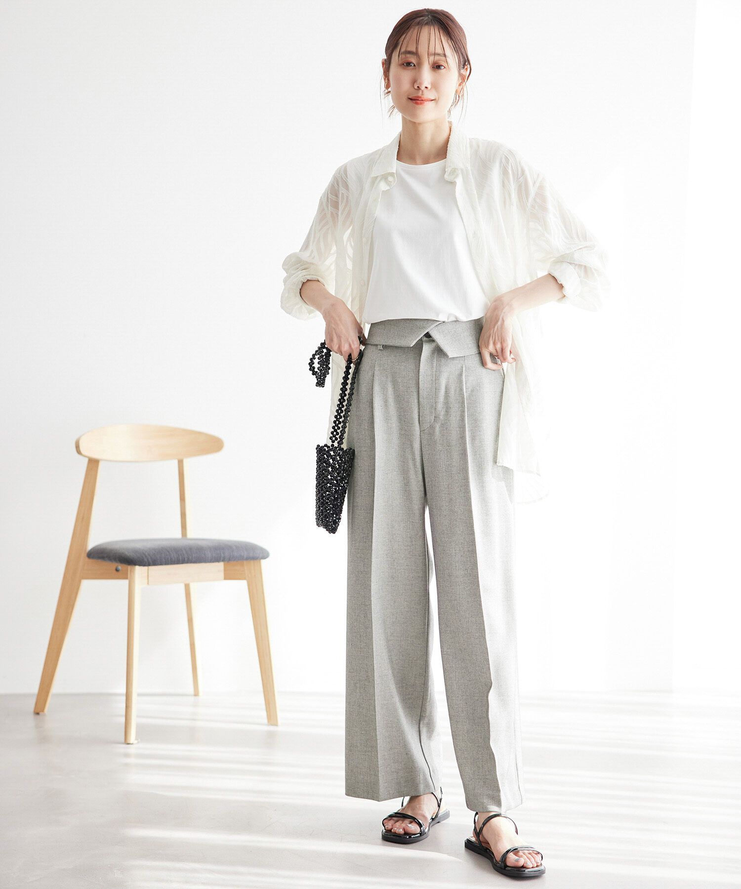 Rope&rsquo;Picnic「【ご好評につき新色追加決定！】リネン混シャンブレーパンツ/セットアップ対応・UVケア」|その他|