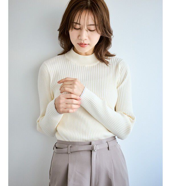 Rope&rsquo;Picnic「ワイドリブハイネックプルオーバー/イージーケア」|ニット・セーター|