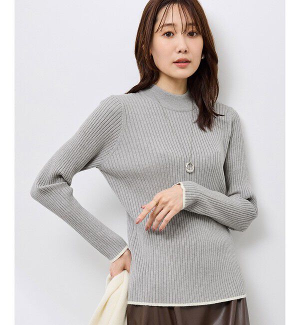 Rope&rsquo;Picnic「ワイドリブハイネックプルオーバー/イージーケア」|ニット・セーター|