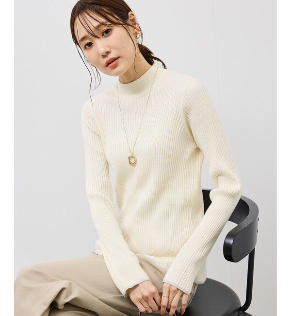 Rope&rsquo;Picnic「ワイドリブハイネックプルオーバー/イージーケア」|ニット・セーター|