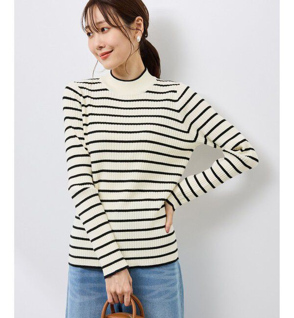 Rope&rsquo;Picnic「ワイドリブハイネックプルオーバー/イージーケア」|ニット・セーター|