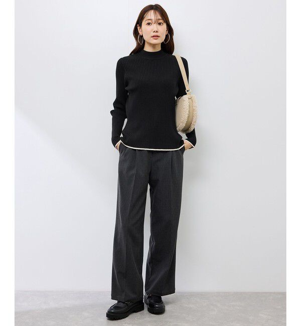 Rope&rsquo;Picnic「ワイドリブハイネックプルオーバー/イージーケア」|ニット・セーター|