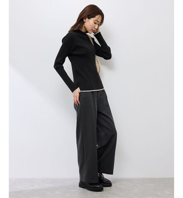 Rope&rsquo;Picnic「ワイドリブハイネックプルオーバー/イージーケア」|ニット・セーター|