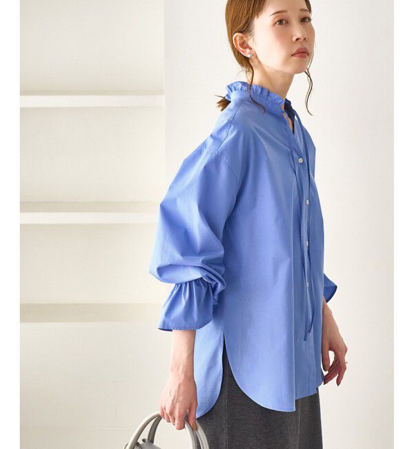 Rope&rsquo;Picnic「フリルレイヤードシャツ」|シャツ・ブラウス|ブルー(44)