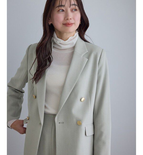 Rope&rsquo;Picnic「クリアツイル金ボタンジャケット/セレモニー・セットアップ対応」|テーラードジャケット|グリーンサブ(35)