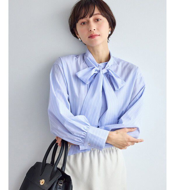 Rope&rsquo;Picnic「ボウタイリボンシャツ/花粉ガード・防シワ」|シャツ・ブラウス|