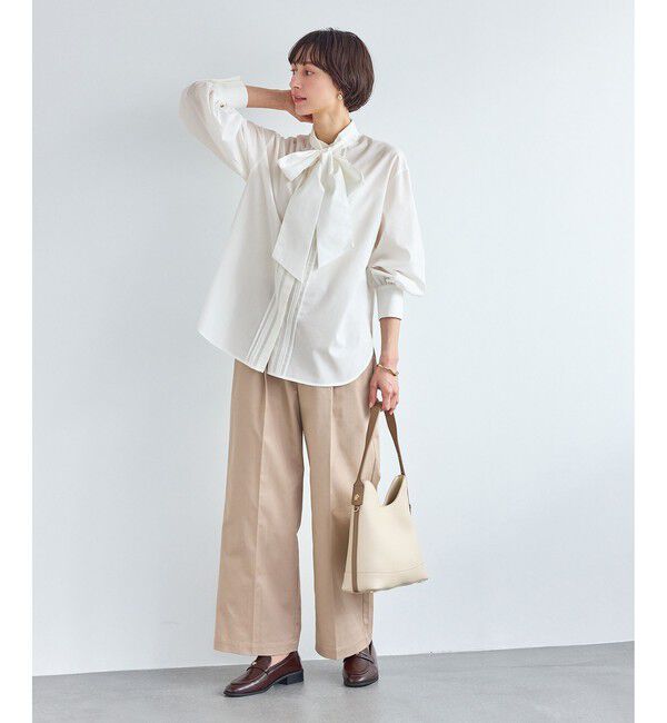 Rope&rsquo;Picnic「ボウタイリボンシャツ/花粉ガード・防シワ」|シャツ・ブラウス|