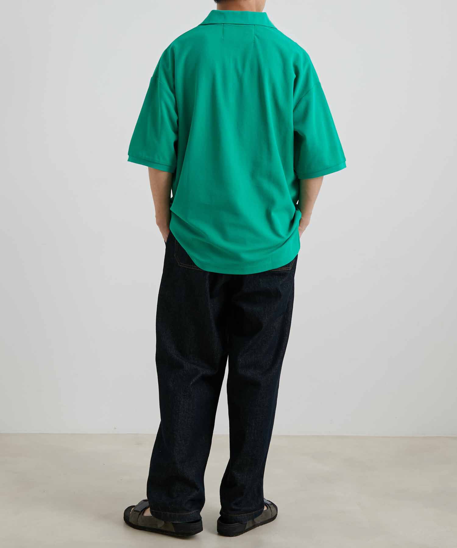 ADAM ET ROPE'「【WEB限定】LOGAN/ローガン 別注 ワンポイント刺繍 ビッグシルエット カノコ ポロシャツ」|シャツ・ブラウス|