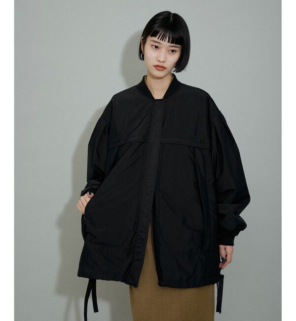 ADAM ET ROPE'「【WEB限定】・【定番人気】パフスリーブMA1」|ブルゾン・スタジャン|ブラック(01)