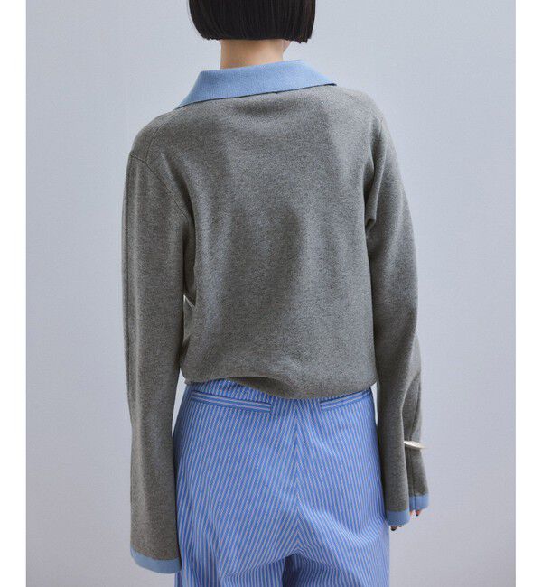 ADAM ET ROPE'「【WEB限定】・【サステナブル】バイカラーポロニットプルオーバー」|ポロシャツ|