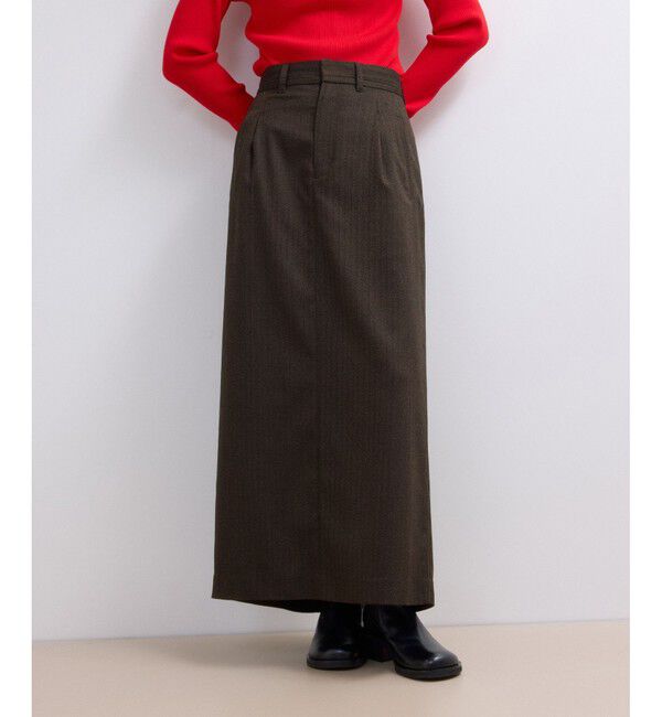 ADAM ET ROPE'「【WEB限定】サイドラインツイードスカート」|スカート|ブラウン(20)