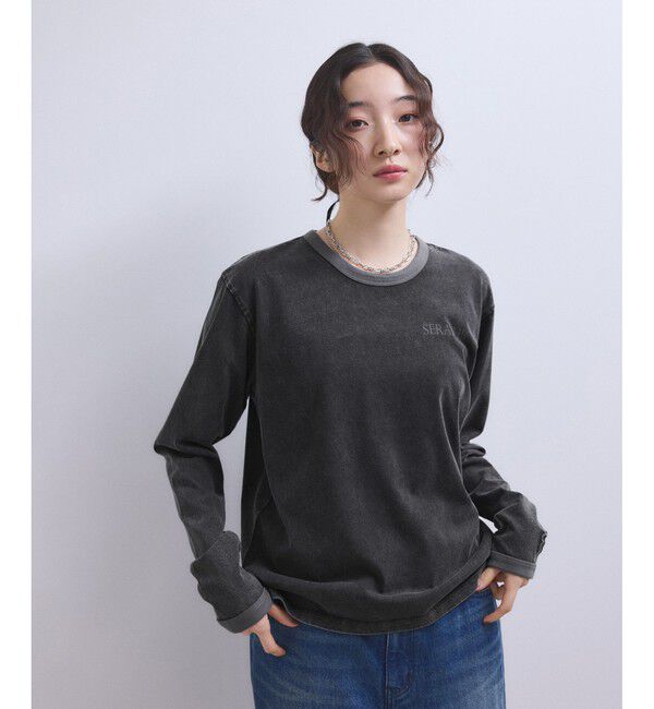 ADAM ET ROPE'「【WEB限定】ガーメントダイリンガーロンTee」|Tシャツ・カットソー|