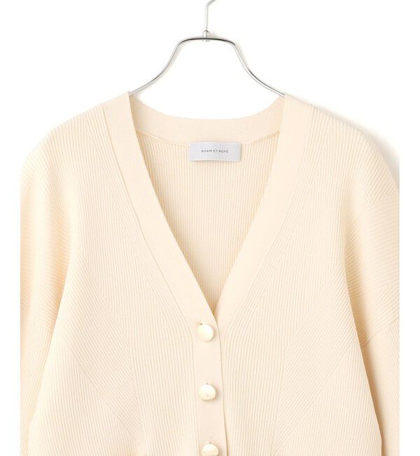 ADAM ET ROPE'「【サステナブル】フォルムリブカーディガン」|カーディガン|