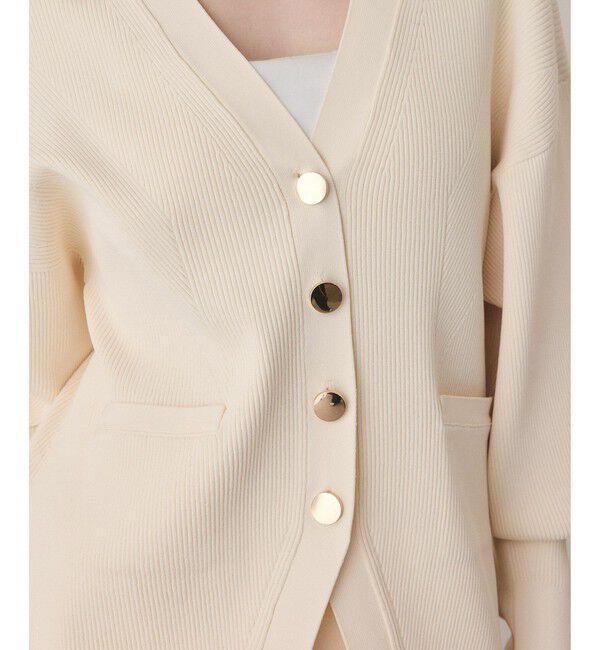 ADAM ET ROPE'「【サステナブル】フォルムリブカーディガン」|カーディガン|