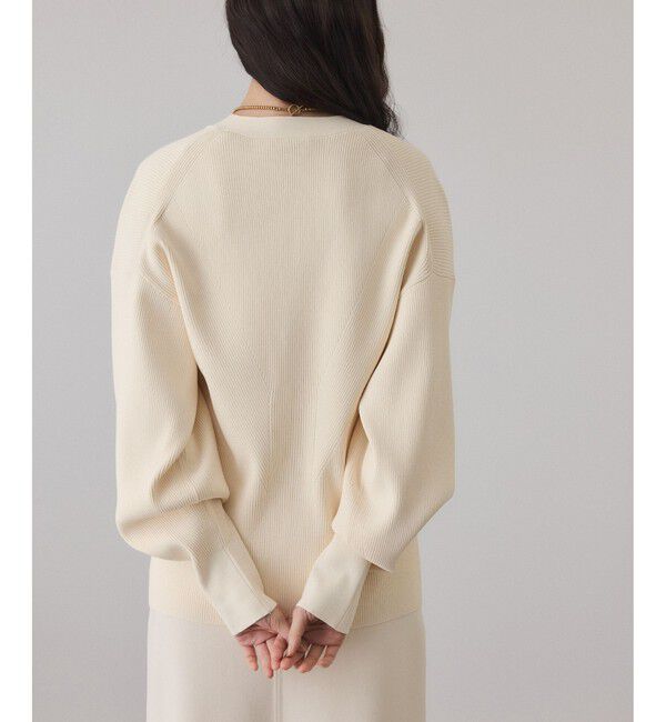 ADAM ET ROPE'「【サステナブル】フォルムリブカーディガン」|カーディガン|