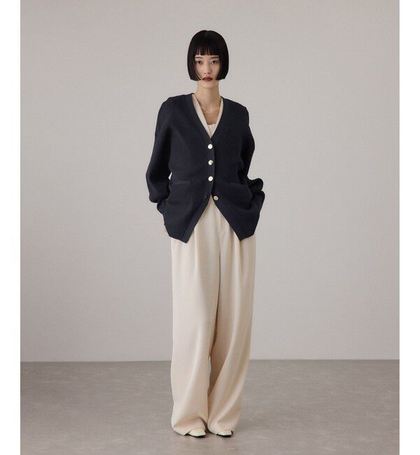 ADAM ET ROPE'「【サステナブル】フォルムリブカーディガン」|カーディガン|