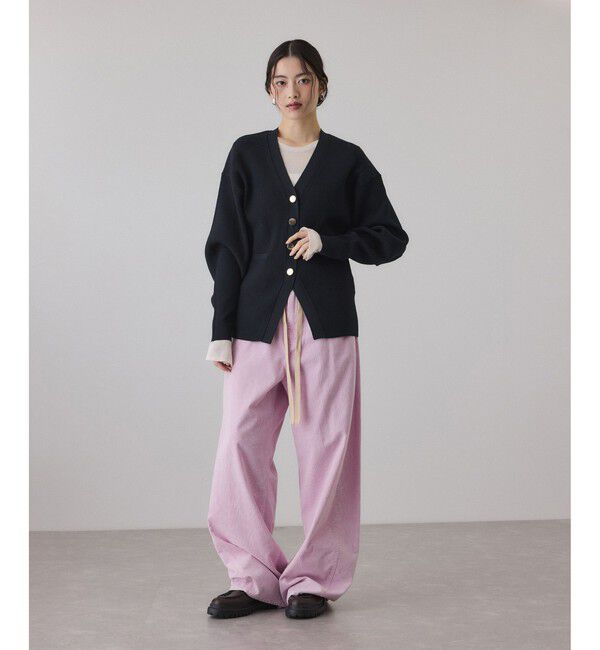 ADAM ET ROPE'「【サステナブル】フォルムリブカーディガン」|カーディガン|