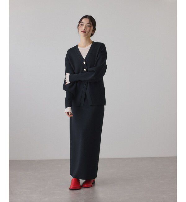 ADAM ET ROPE'「【サステナブル】フォルムリブカーディガン」|カーディガン|