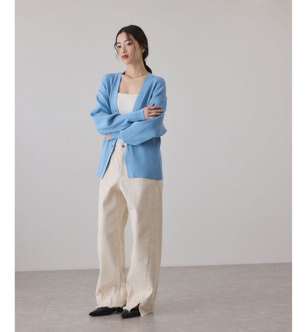 ADAM ET ROPE'「【サステナブル】フォルムリブカーディガン」|カーディガン|