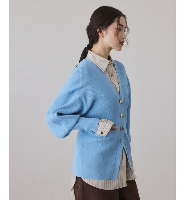 ADAM ET ROPE'「【サステナブル】フォルムリブカーディガン」|カーディガン|