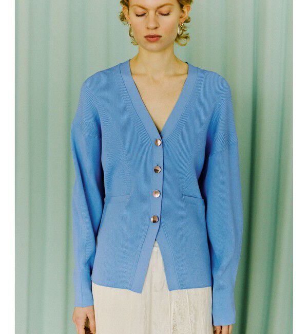 ADAM ET ROPE'「【サステナブル】フォルムリブカーディガン」|カーディガン|