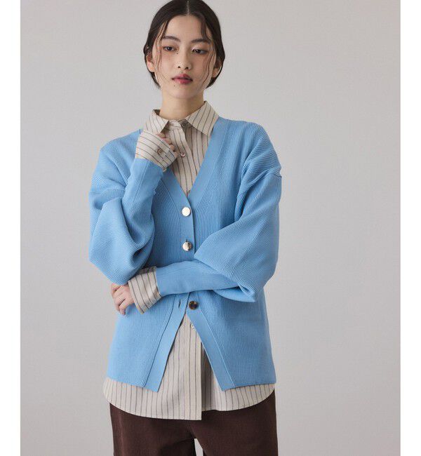 ADAM ET ROPE'「【サステナブル】フォルムリブカーディガン」|カーディガン|