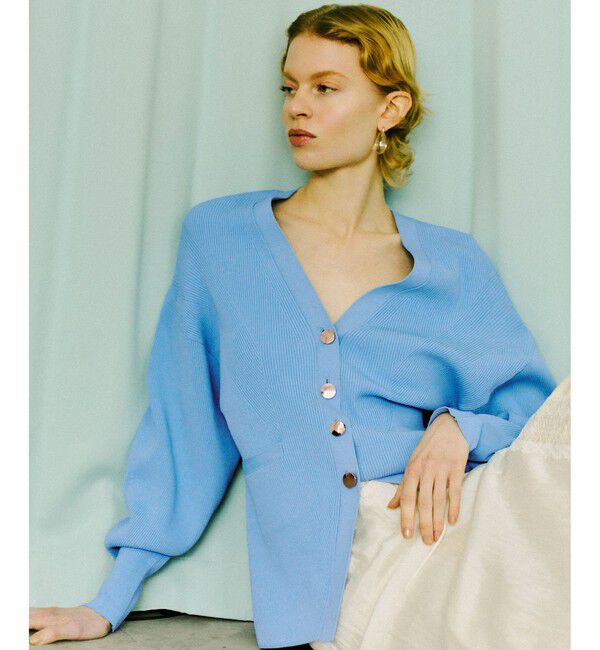 ADAM ET ROPE'「【サステナブル】フォルムリブカーディガン」|カーディガン|