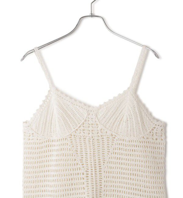 ADAM ET ROPE'「【EMOELLE】コットンリネンクラフトニットトップ」|キャミソール|