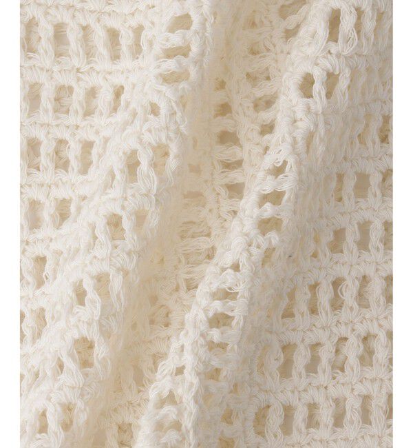 ADAM ET ROPE'「【EMOELLE】コットンリネンクラフトニットトップ」|キャミソール|