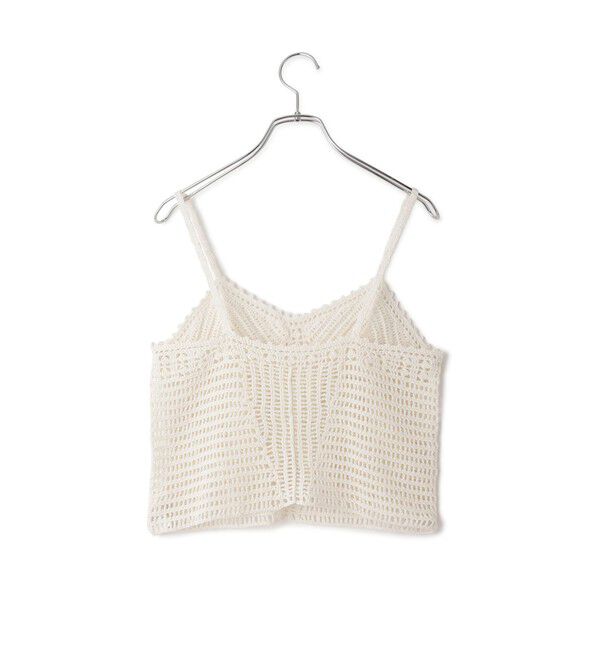 ADAM ET ROPE'「【EMOELLE】コットンリネンクラフトニットトップ」|キャミソール|