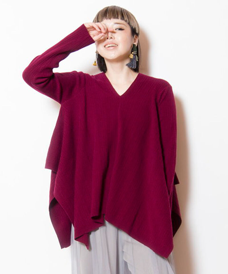  「スクエアヘムニットプルオーバー」|ニット・セーター|WINE