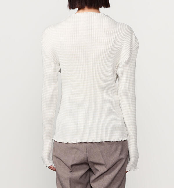 LE GLAZIK「LE GLAZIK | コットンランダムリブ ボトルネック長袖Tシャツ WOMEN」|Tシャツ・カットソー|