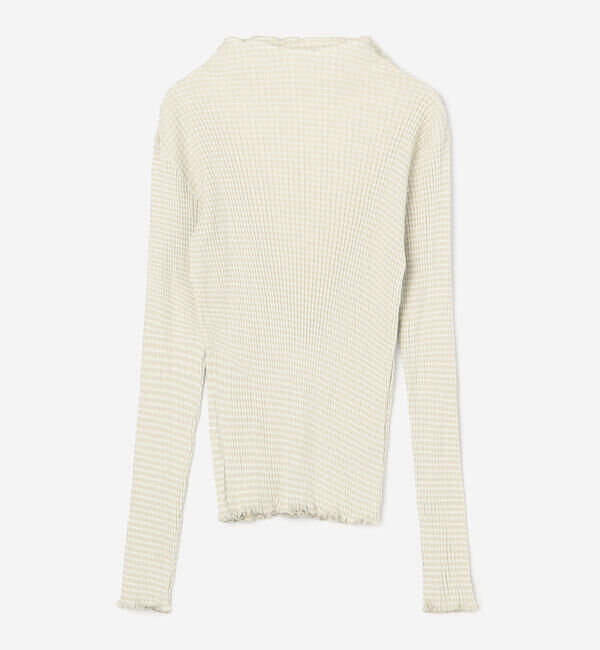 LE GLAZIK「LE GLAZIK | コットンランダムリブ ボトルネック長袖Tシャツ WOMEN」|Tシャツ・カットソー|