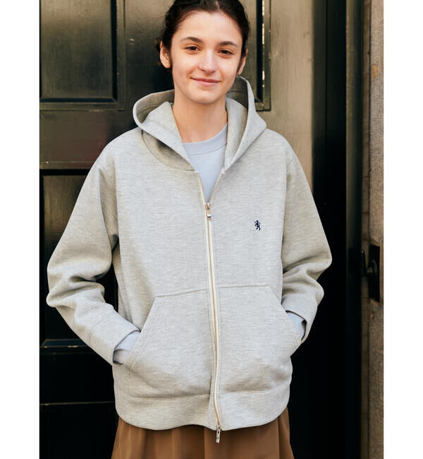 GYMPHLEX「Gymphlex | ダンボールニット ジップフードジャケット WOMEN」|パーカー|