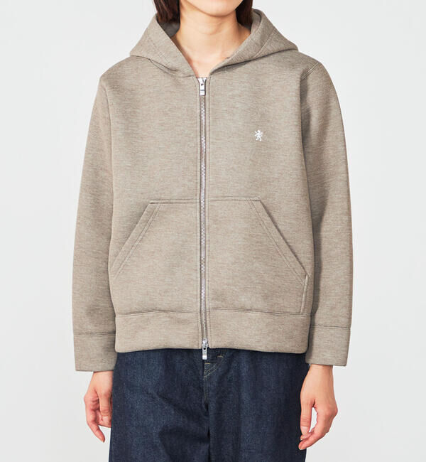 GYMPHLEX「Gymphlex | ダンボールニット ジップフードジャケット WOMEN」|パーカー|BEIGE系1