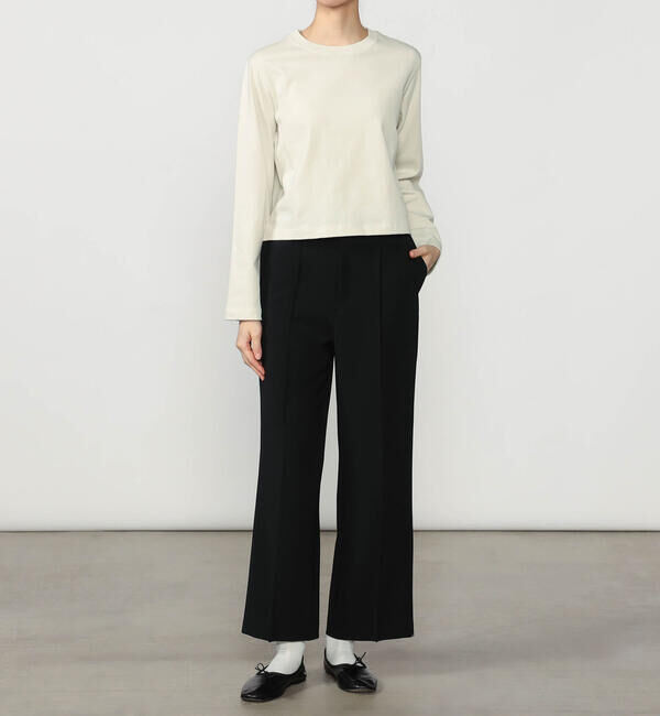 handvaerk「handvaerk | コットン クルーネック フレアスリーブ長袖Tシャツ WOMEN」|Tシャツ・カットソー|