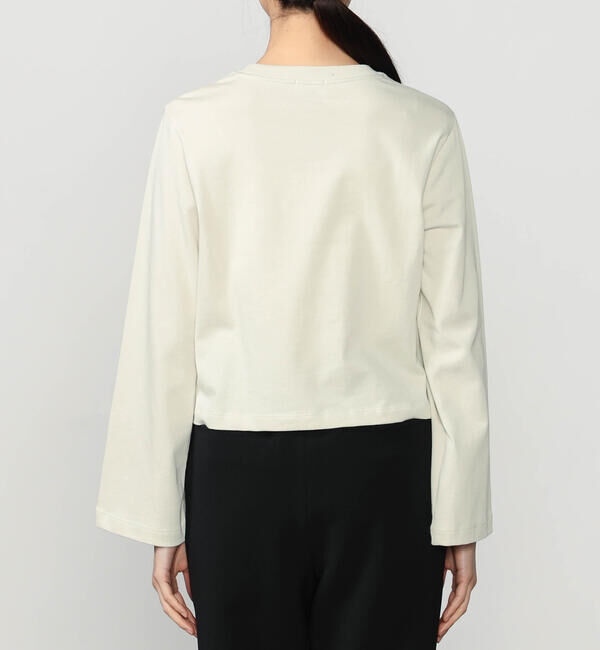 handvaerk「handvaerk | コットン クルーネック フレアスリーブ長袖Tシャツ WOMEN」|Tシャツ・カットソー|