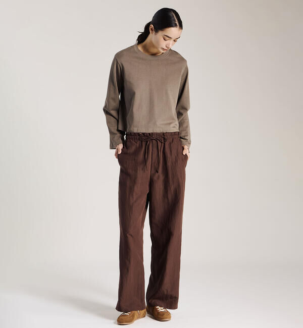 handvaerk「handvaerk | コットン クルーネック フレアスリーブ長袖Tシャツ WOMEN」|Tシャツ・カットソー|