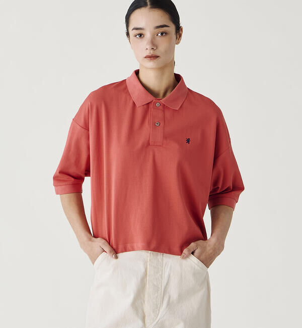 GYMPHLEX「Gymphlex | ハイゲージ鹿の子 ポロシャツ WOMEN」|ポロシャツ|PINK系1