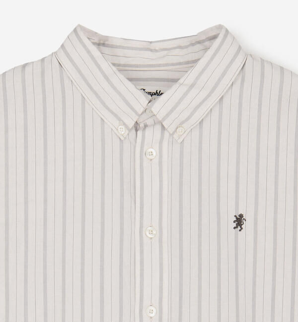 GYMPHLEX「Gymphlex | コットンタイプライター ストライプボタンダウンシャツ WOMEN」|シャツ・ブラウス|