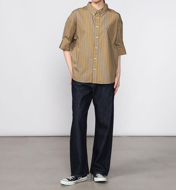 GYMPHLEX「Gymphlex | コットンタイプライター ストライプボタンダウンシャツ WOMEN」|シャツ・ブラウス|